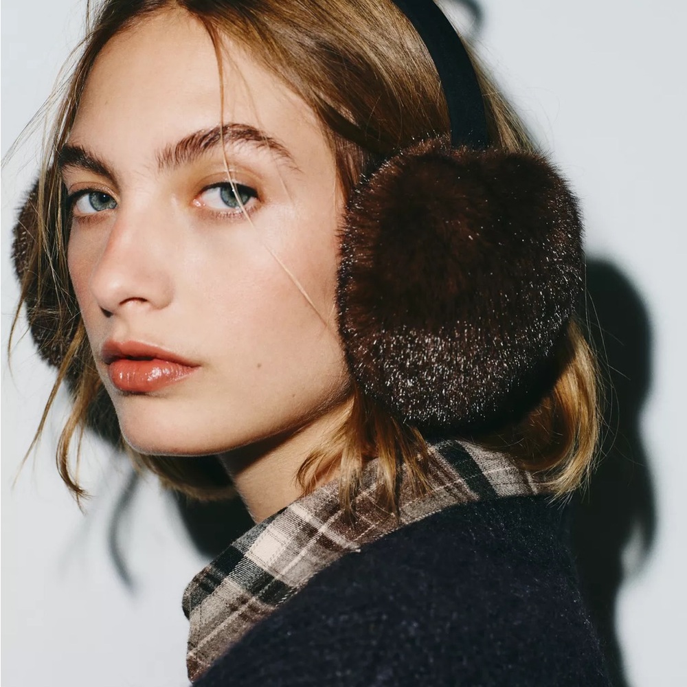 ZARA FAUX FUR BOW EARMUFFS NWT